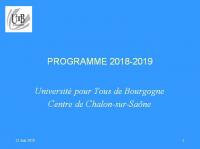 présentation saison  2018- 2019