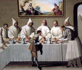 St Hugues au réfectoire des Chartreux par Zurbaran