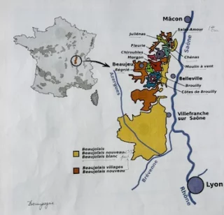 Carte du vignoble Beaujolais