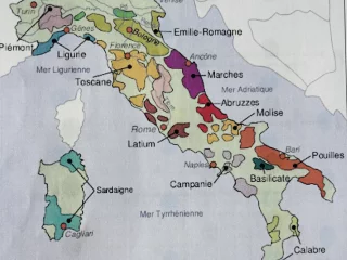 Carte des vignobles italiens