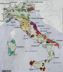 Carte des vignobles italiens