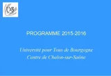 Présentation des conférences de la saison 2015-2016