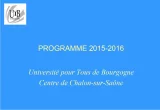 Présentation des conférences de la saison 2015-2016