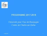 Présentation de la saison 2017-2018