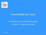 Présentation de la saison 2017-2018