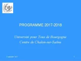 Présentation de la Saison de conférences UTB 2017-2018
