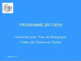 Présentation de la Saison de conférences UTB 2017-2018