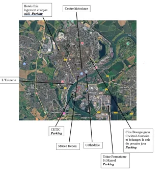 Carte des lieux des journées du 10 et 11 juin 2026