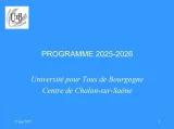 Présentation des conférences de la saison 2025-2026