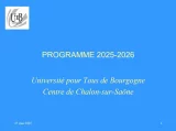 Présentation des conférences de la saison 2025-2026